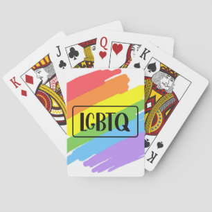 LGBTQ Brushstrokes Rainbow Poker Cards