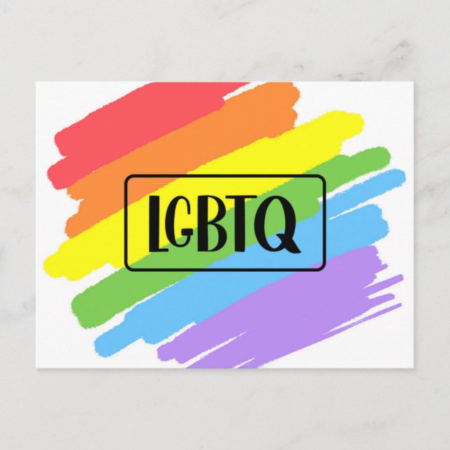 LGBTQ Brushstrokes Rainbow Postcard (Front)