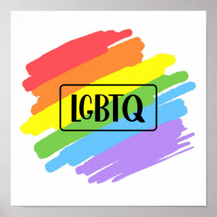 LGBTQ Brushstrokes Rainbow Poster