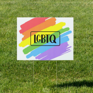 LGBTQ Brushstrokes Rainbow Sign