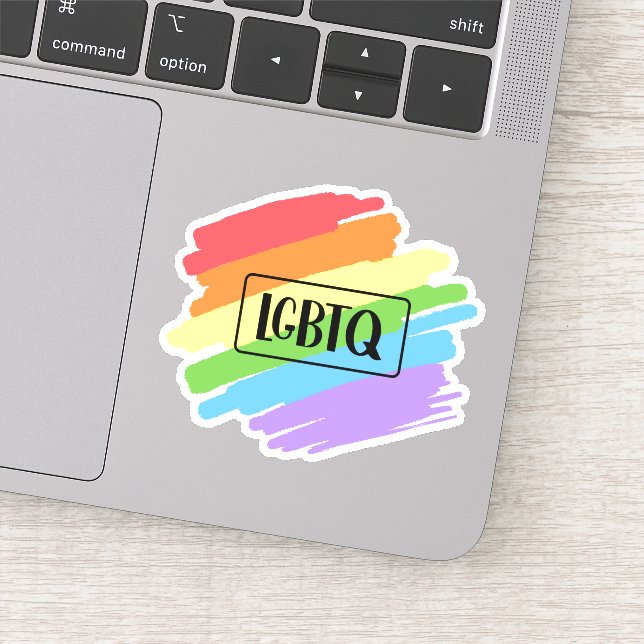 LGBTQ Brushstrokes Rainbow Sticker (Detail)