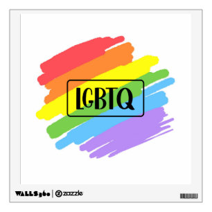 LGBTQ Brushstrokes Rainbow Wall Decal