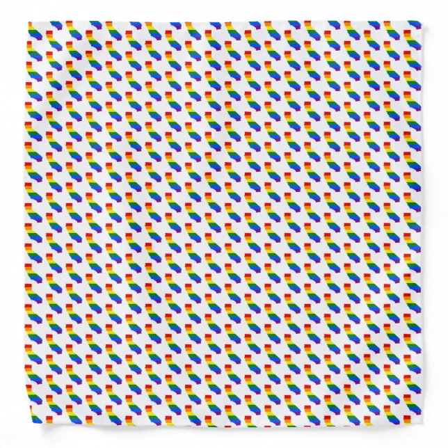 LGBTQ CALIFORNIA PRIDE BUTTON  BANDANA (Front)