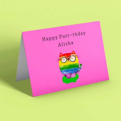 LGBTQ Cat Birthday  Card