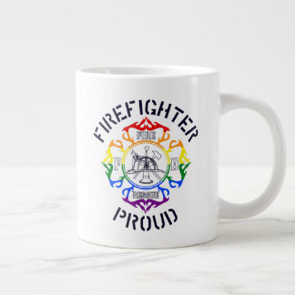 LGBTQ Colored Firefighter Maltese Cross Design Giant Coffee Mug
