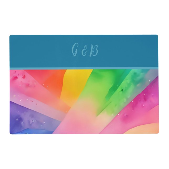 lgbtq colorful rainbow  placemat (Front)