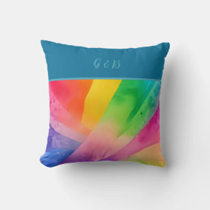 lgbtq colorful rainbow throw pillow