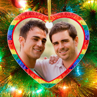 LGBTQ custom photo gay rainbow flag heart shape