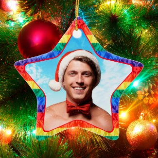 LGBTQ Custom Photo Gay Rainbow Flag Star Shape