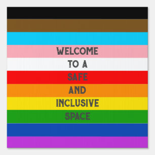 LGBTQ Customisable Progress Pride Flag Rainbow Sign