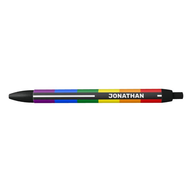 LGBTQ Customizable Name Gay Pride Flag Rainbow Pen (Front)