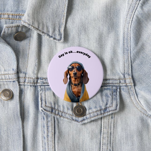 LGBTQ DACHSHUND BUTTON (In Situ)