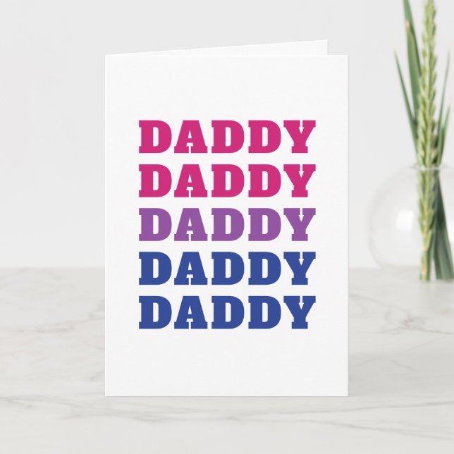 LGBTQ Daddy Bisexual Pride Dad Father's Day Card (Front)