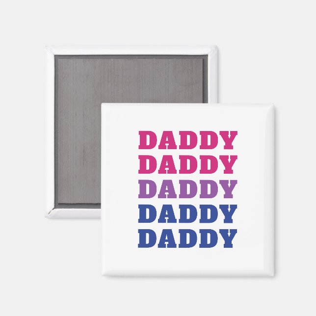 LGBTQ Daddy Bisexual Pride Dad Father's Day Magnet (Front/Back)