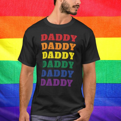 LGBTQ Daddy Gay Pride Dad Fathers Day T_Shirt