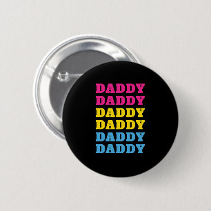 LGBTQ Daddy Pansexual Pride Dad Father's Day Button
