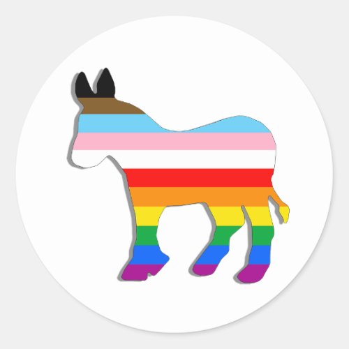 LGBTQ Democrat Classic Round Sticker