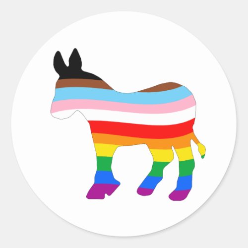 LGBTQ Democrat Classic Round Sticker