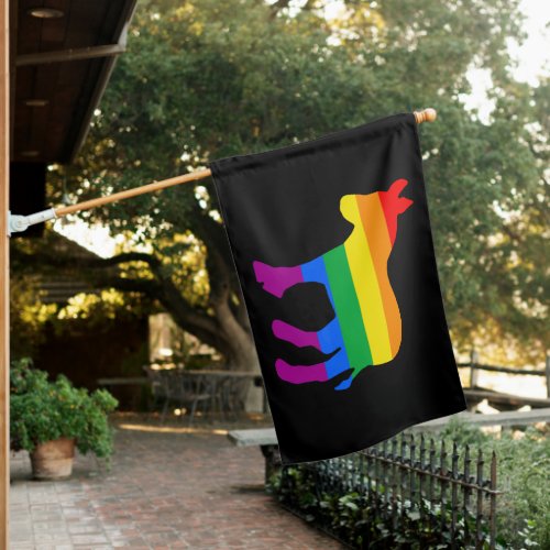 LGBTQ DEMOCRAT PRIDE HOUSE FLAG