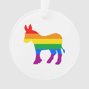 LGBTQ Democrat Pride Ornament