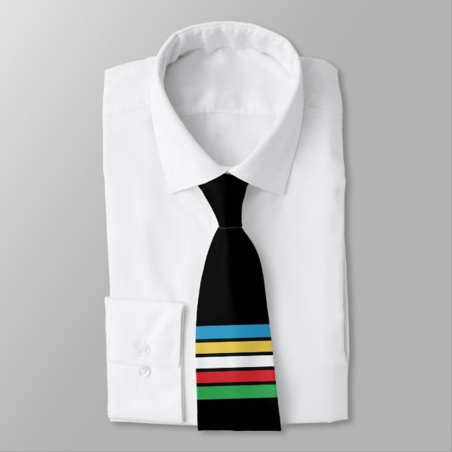LGBTQ Disability Pride Rainbow Neck Tie (Tied)