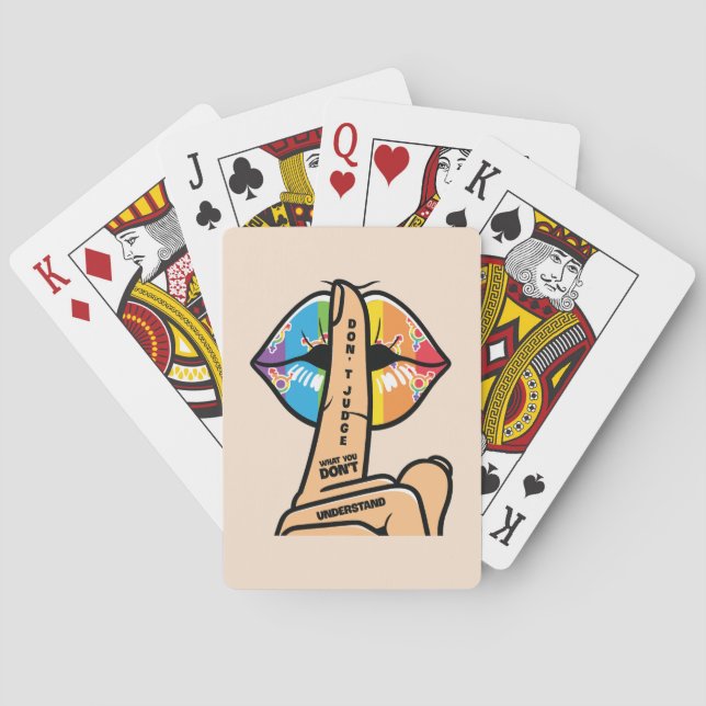 LGBTQ - Don't Judge What You Don't Understand Poker Cards (Back)