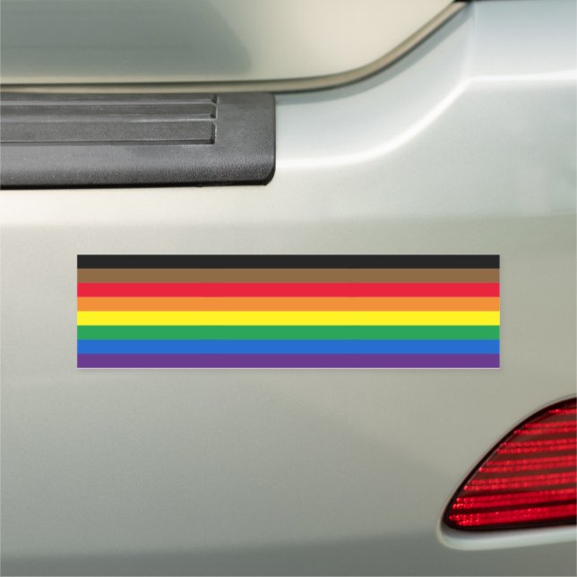 Lgbtq+ eight stripes Philadelphia Gay Pride Flag  Car Magnet (In Situ)