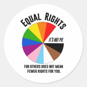 LGBTQ Equal Rights are not pie Classic Round Sticker