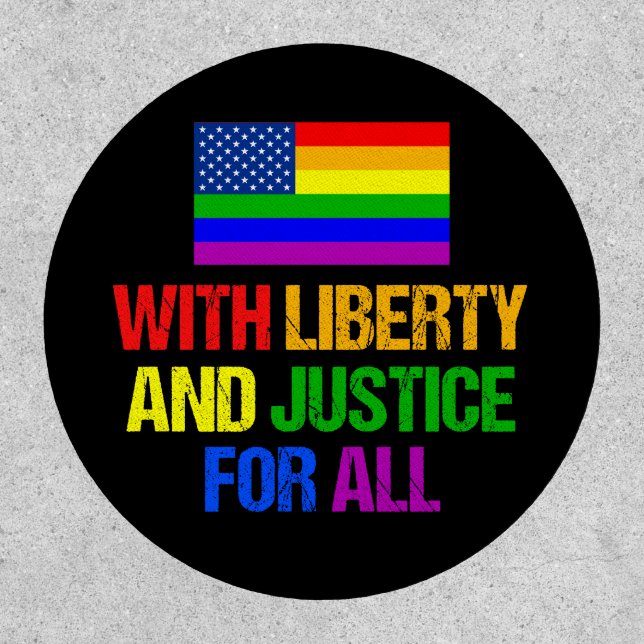 LGBTQ Equal Rights Rainbow American Flag Patch (Front)