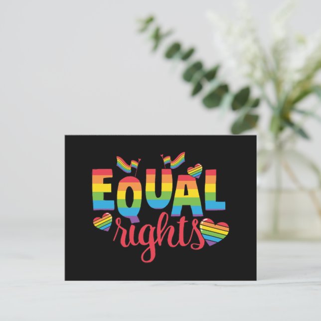 LGBTQ - Equal Rights - Rainbow Colors Postcard (Standing Front)