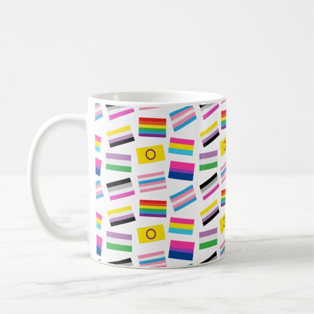 Lgbtq equality flags lgbtq seamless flag pattern  coffee mug (Left)
