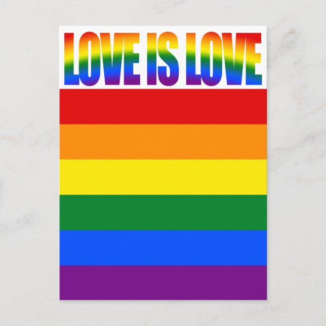 LGBTQ Equality Love LGBT Rainbow Flag Gay Pride Postcard (Front)