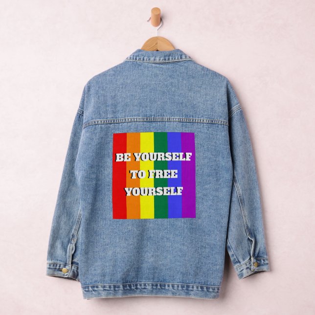LGBTQ+ EQUALITY RAINBOW FLAG  DENIM JACKET (Hangar)