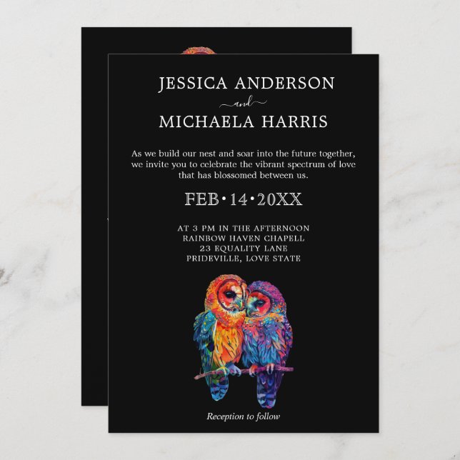 🌈 LGBTQ Eternal Unity wedding  Invitation (Front/Back)