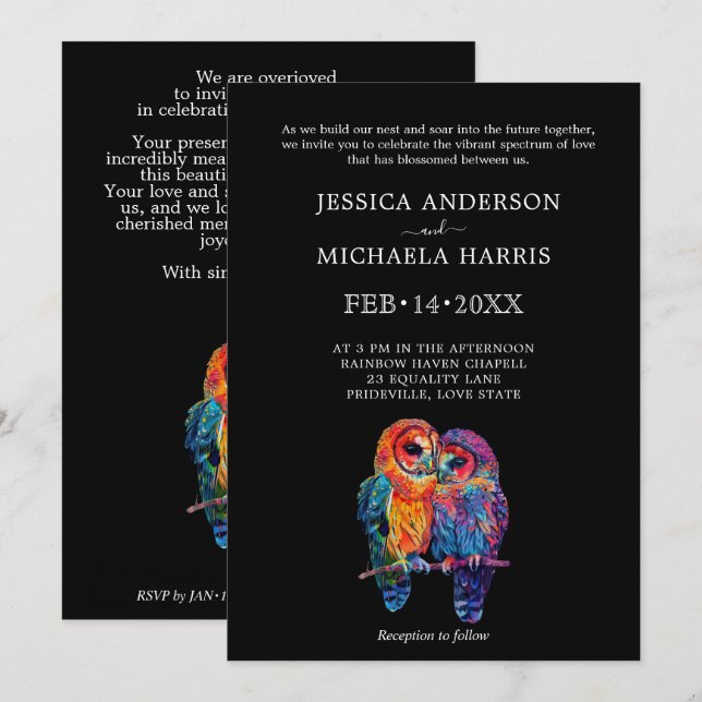 🌈 LGBTQ Eternal Unity wedding  Invitation (Front/Back)