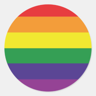 LGBTQ FLAG CLASSIC ROUND STICKER