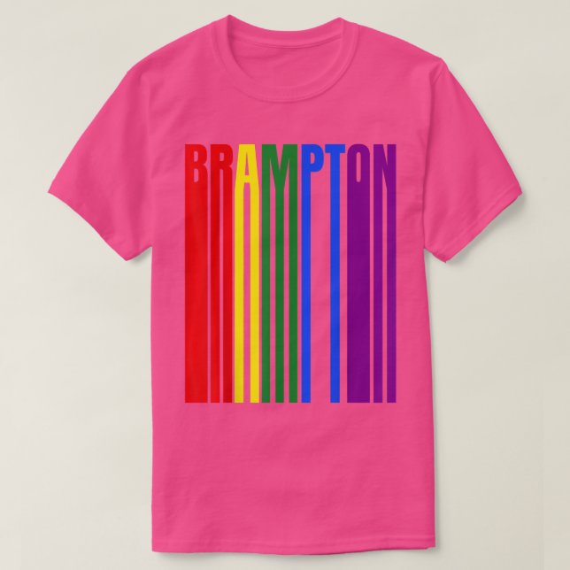 LGBTQ Flag Corols Brampton Canada - Canadian Pride T-Shirt (Design Front)