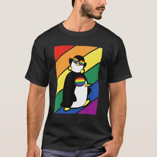 Lgbtq Flag Gay Pride Month Rainbow Pinguin With Lg T_Shirt