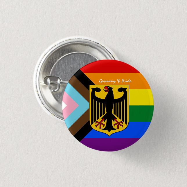 LGBTQ Flag & German emblem Pride / Germany  Button (Front & Back)