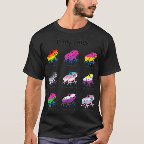 LGBTQ Flag Kawaii Pride Frogs Gay Trans Non Binary T_Shirt