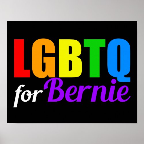 LGBTQ for Bernie Sanders 2020 Poster