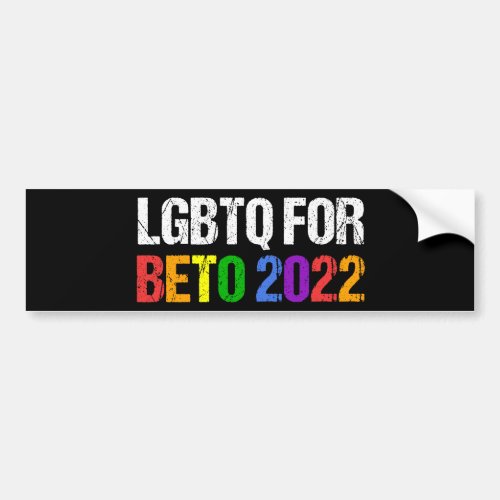 LGBTQ for Beto Governor 2022 Election Rainbow Bumper Sticker