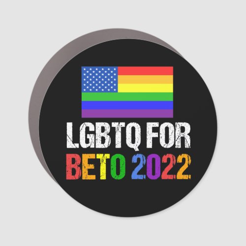 LGBTQ for Beto Governor 2022 Election Rainbow Flag Car Magnet