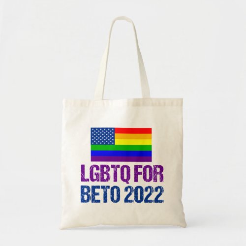 LGBTQ for Beto Governor 2022 Election Rainbow Flag Tote Bag
