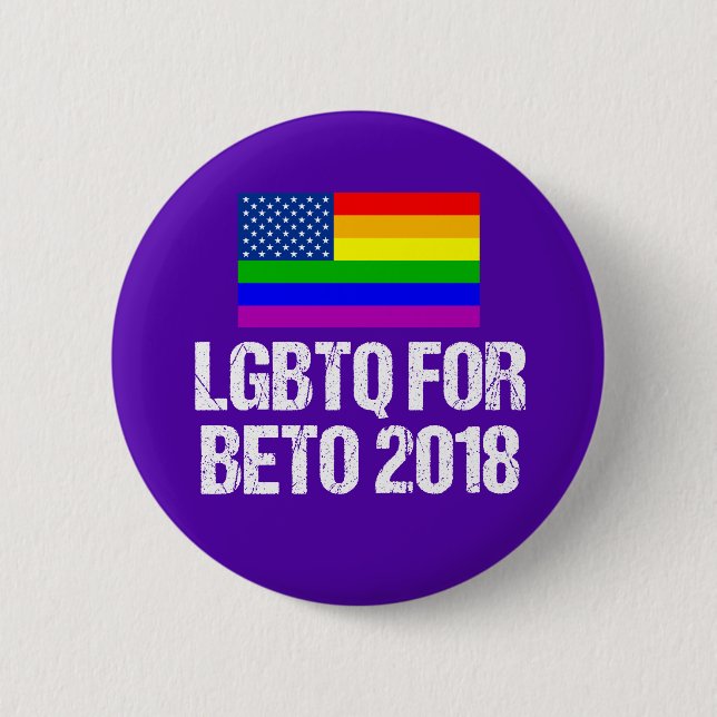LGBTQ for Beto O'Rourke Button (Front)