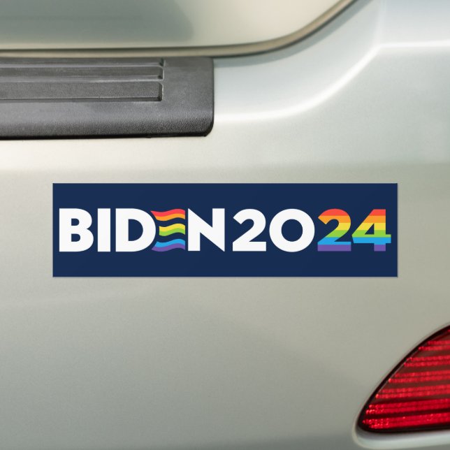 LGBTQ For Biden 2024 Bumper Sticker (On Car)