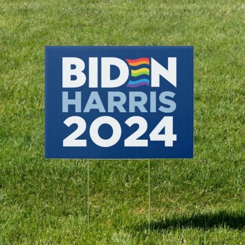 LGBTQ For Biden Harris 2024 Yard Sign