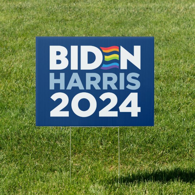 LGBTQ For Biden Harris 2024 Yard Sign (Insitu)
