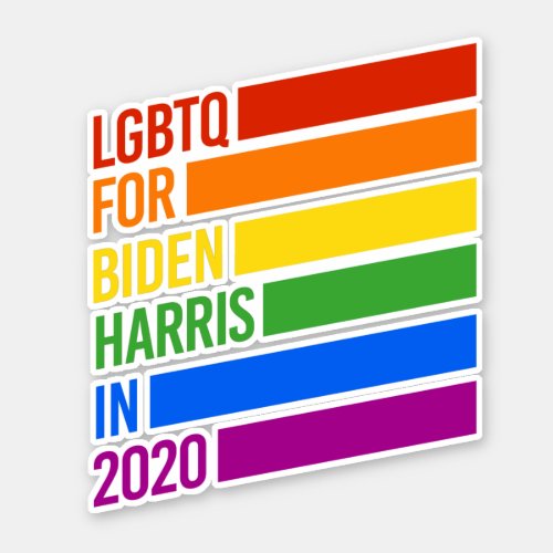 LGBTQ FOR BIDEN HARRIS IN 2020 STICKER