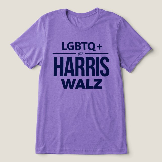LGBTQ+ for Harris Walz Tri-Blend Shirt (Design Front)